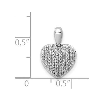14K Weißgold Herzanhänger mit 0,25 ct. echten Diamanten