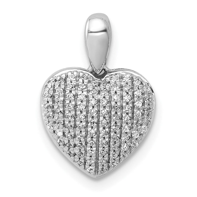 14K Weißgold Herzanhänger mit 0,25 ct. echten Diamanten