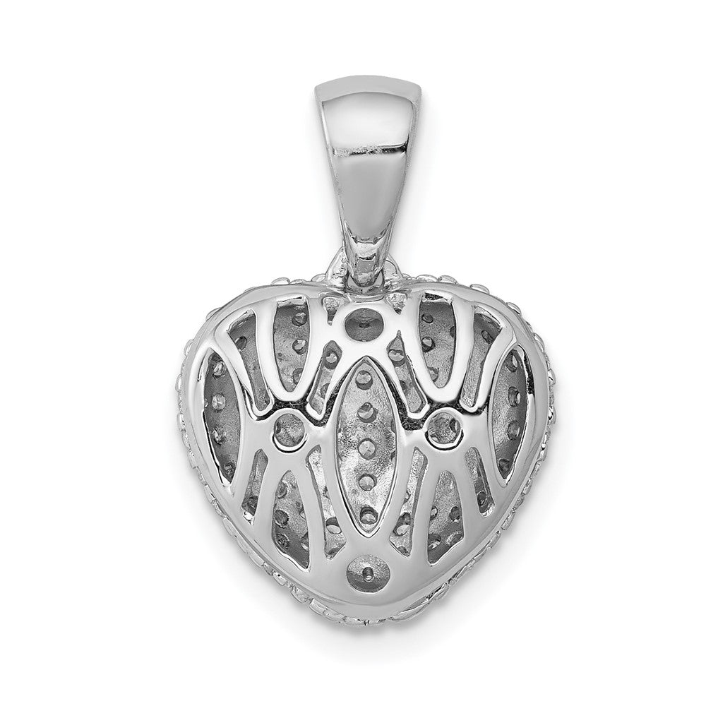 14K Weißgold Herz-Anhänger mit 0,375 ct. echten Diamanten