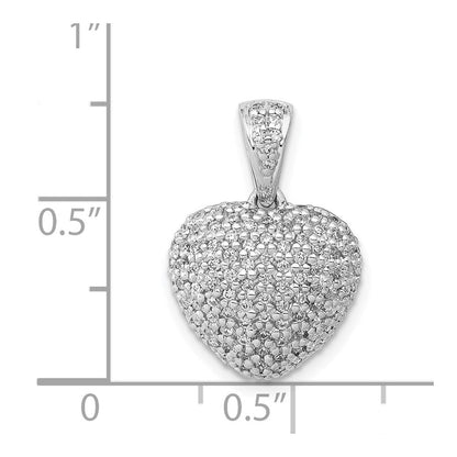 14K Weißgold Herz-Anhänger mit 0,375 ct. echten Diamanten