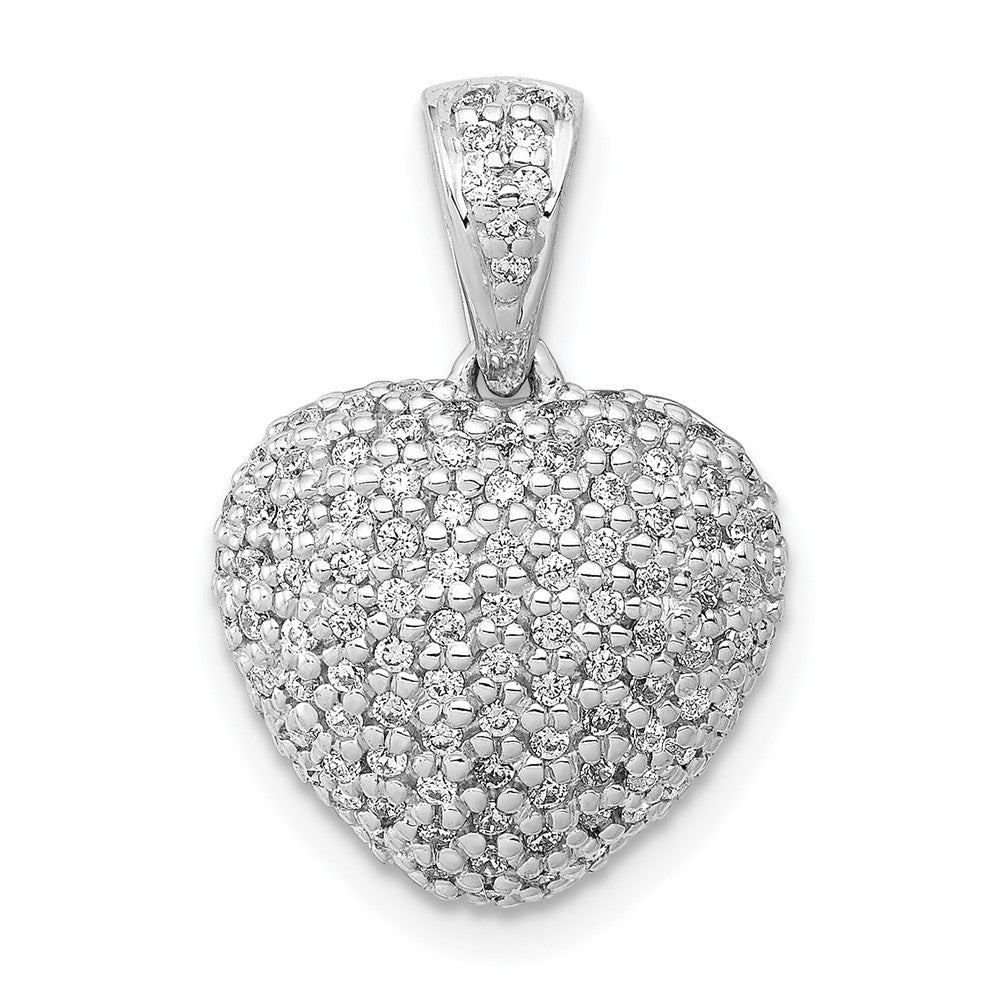 14K Weißgold Herz-Anhänger mit 0,375 ct. echten Diamanten