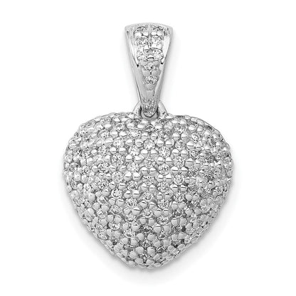 14K Weißgold Herz-Anhänger mit 0,375 ct. echten Diamanten