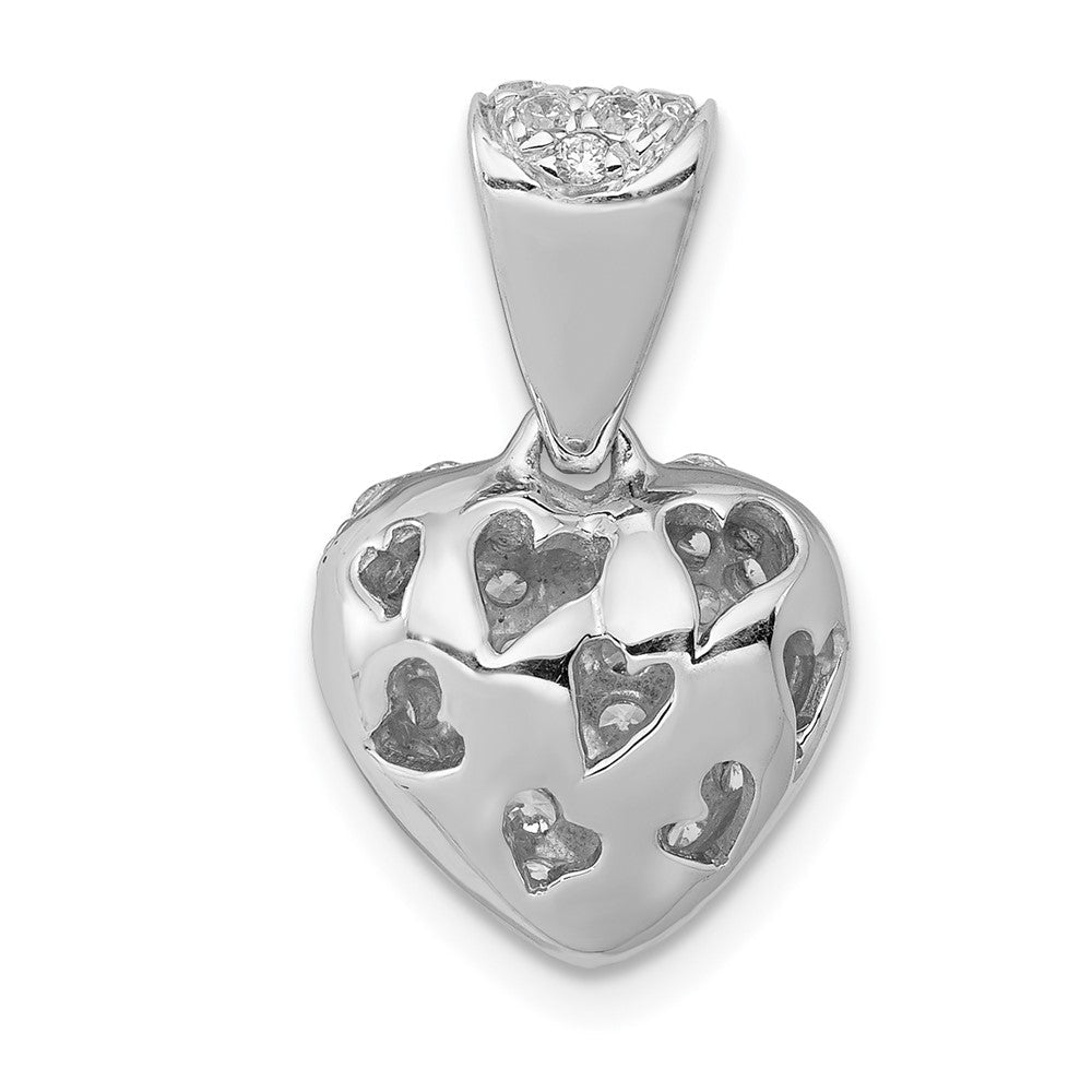 14K Weißgold Herz-Anhänger mit 0,75 ct. echten Diamanten