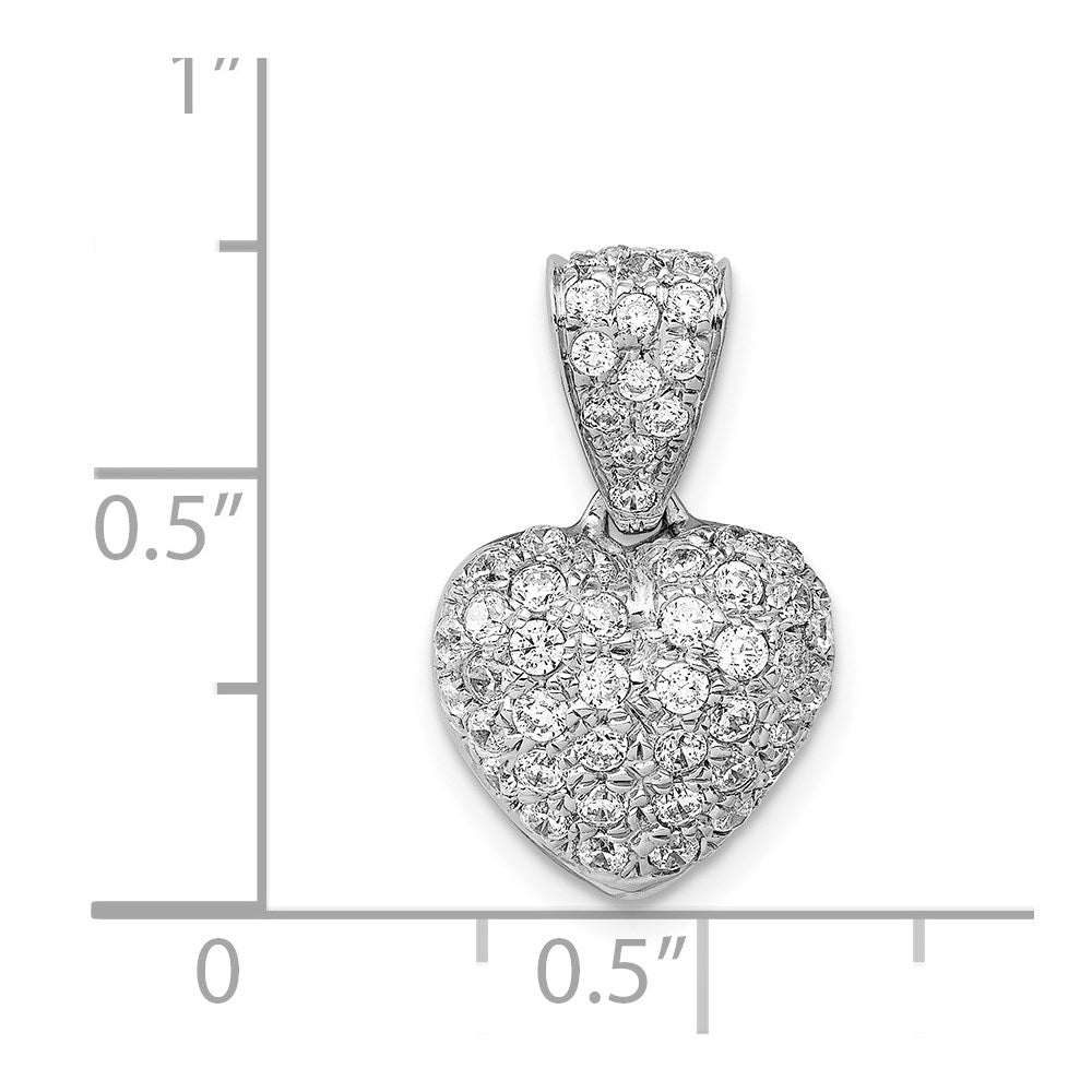 14K Weißgold Herz-Anhänger mit 0,75 ct. echten Diamanten