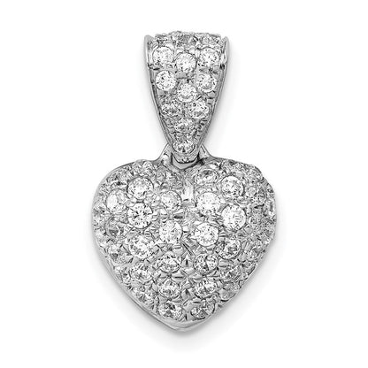 14K Weißgold Herz-Anhänger mit 0,75 ct. echten Diamanten