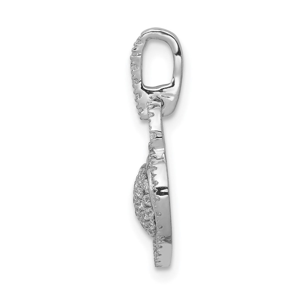 14K Weißgold 0,2 ct. Echter Diamant Fantasie-Herzanhänger