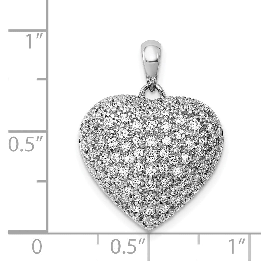 14K Weißgold Herzanhänger mit 1 ct. echten Diamanten, Fancy-Design