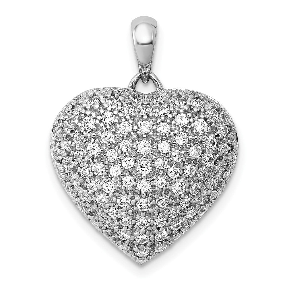 14K Weißgold Herzanhänger mit 1 ct. echten Diamanten, Fancy-Design