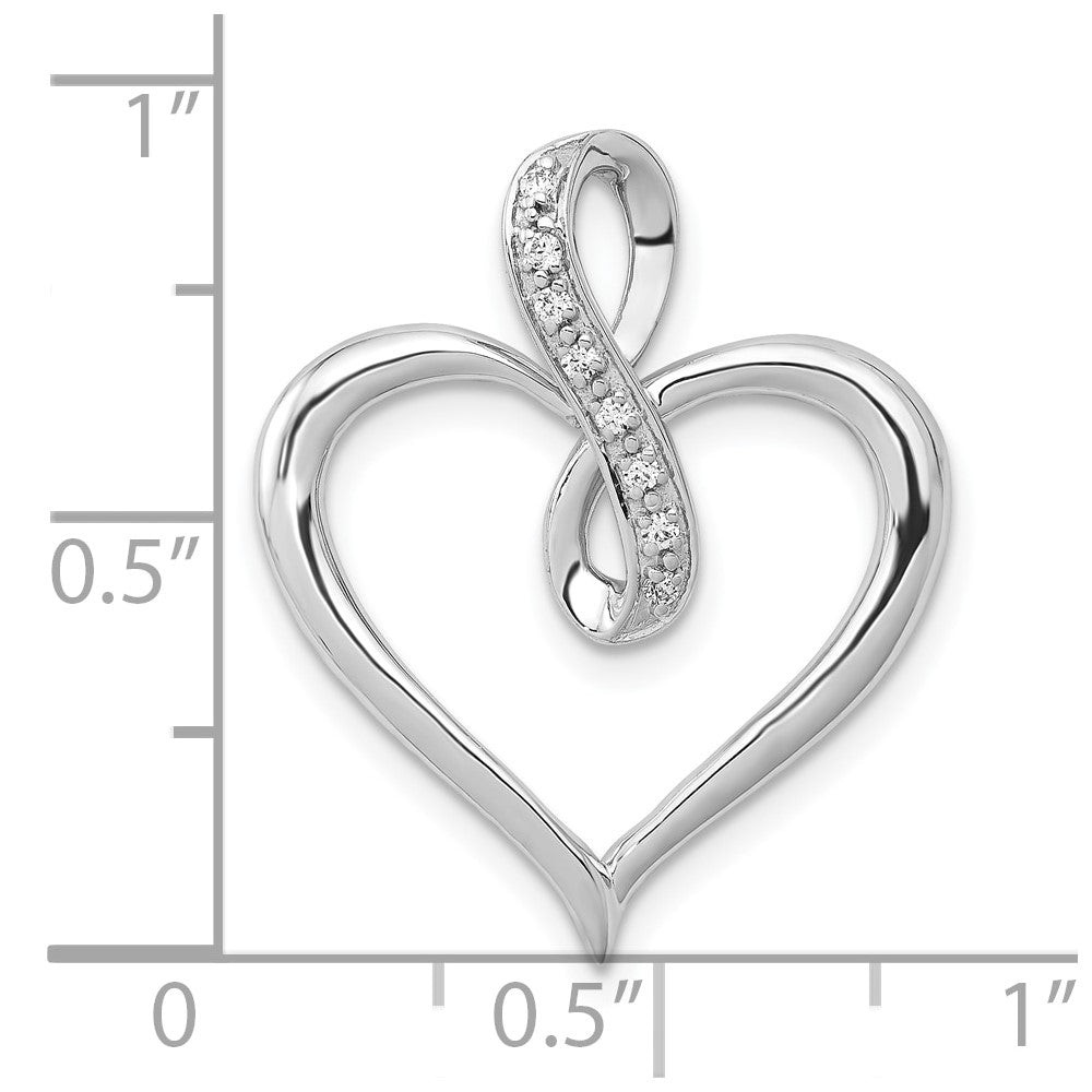 10K Weißgold 1/20ct. Diamant Herz und Unendlichkeit Anhänger