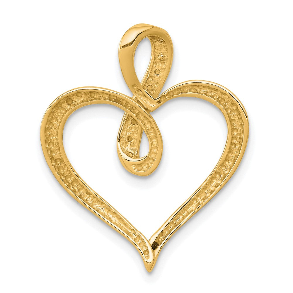 10K Gelbgold 10K 1/20ct. Diamant Herz und Unendlichkeit Anhänger