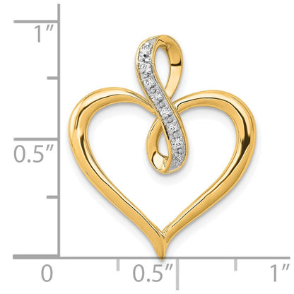 10K Gelbgold 10K 1/20ct. Diamant Herz und Unendlichkeit Anhänger