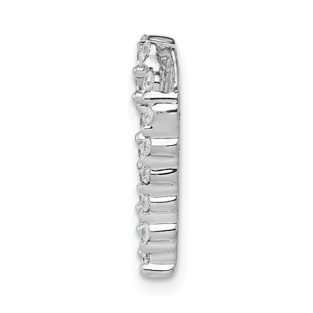 14K Weißgold Herz-Gleitanhänger mit 0,2 ct. Laborgezüchtetem Diamant VS/SI+ G+ an Kette