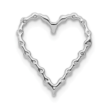 14K Weißgold Herz-Gleitanhänger mit 0,2 ct. Laborgezüchtetem Diamant VS/SI+ G+ an Kette