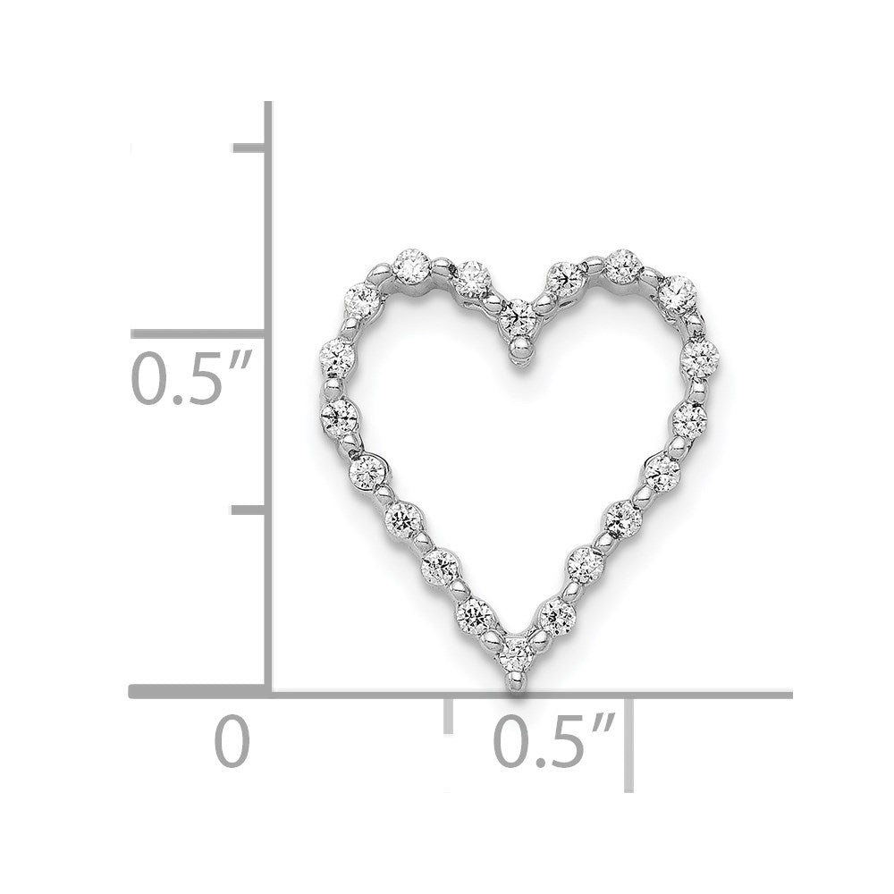 14K Weißgold 1/5ct. Echt Diamant Herz Kette Anhänger