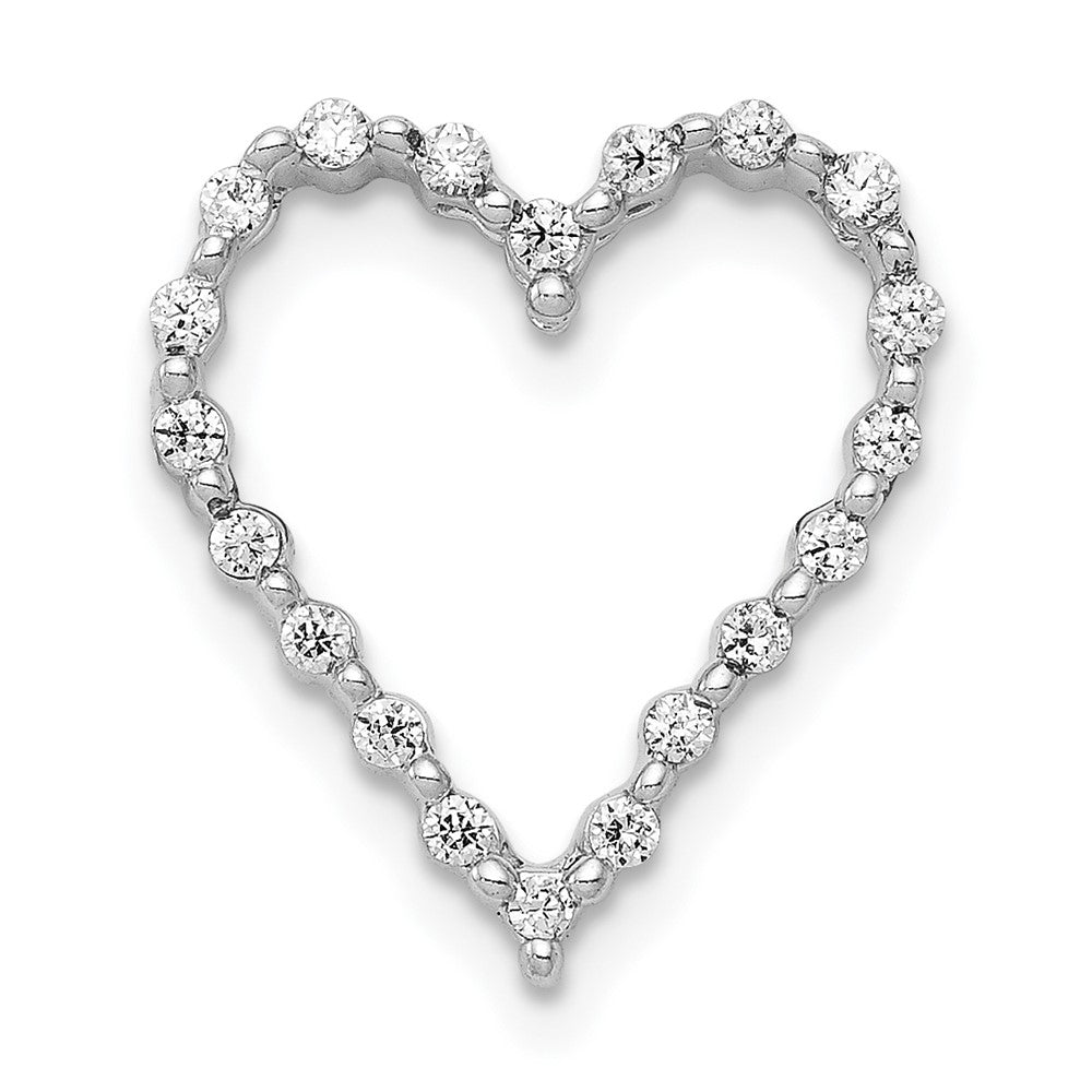 14K Weißgold Herz-Gleitanhänger mit 0,2 ct. Laborgezüchtetem Diamant VS/SI+ G+ an Kette