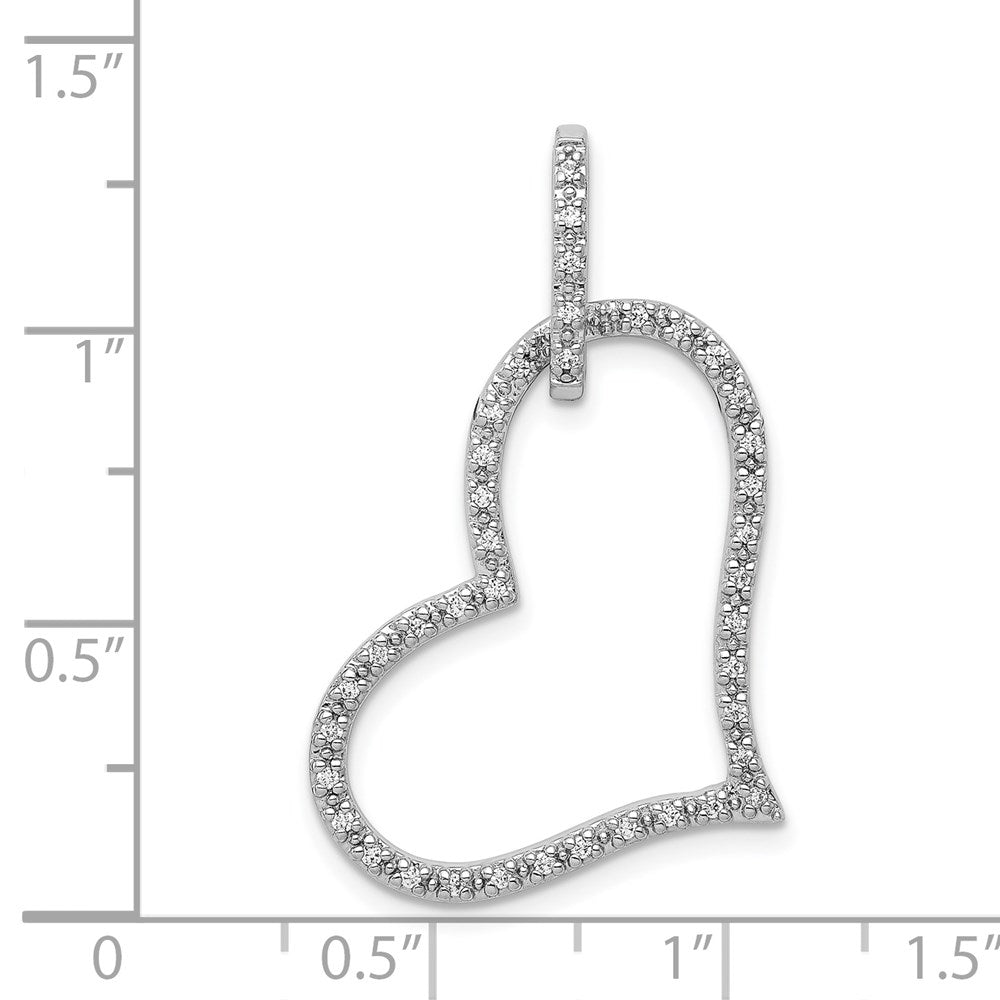 14K Weißgold Herz-Anhänger mit 0,16 ct. echtem Diamant