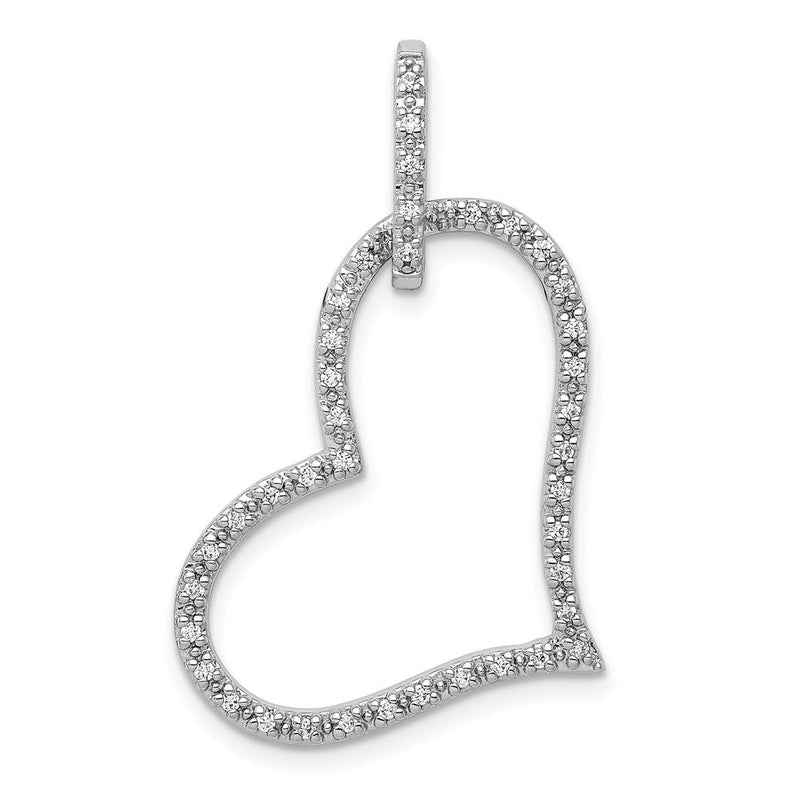 14K Weißgold Herz-Anhänger mit 0,16 ct. echtem Diamant