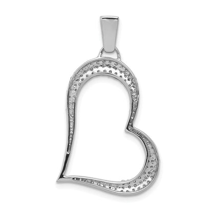 14K Weißgold Herz-Anhänger mit 0,5 ct. echten Diamanten