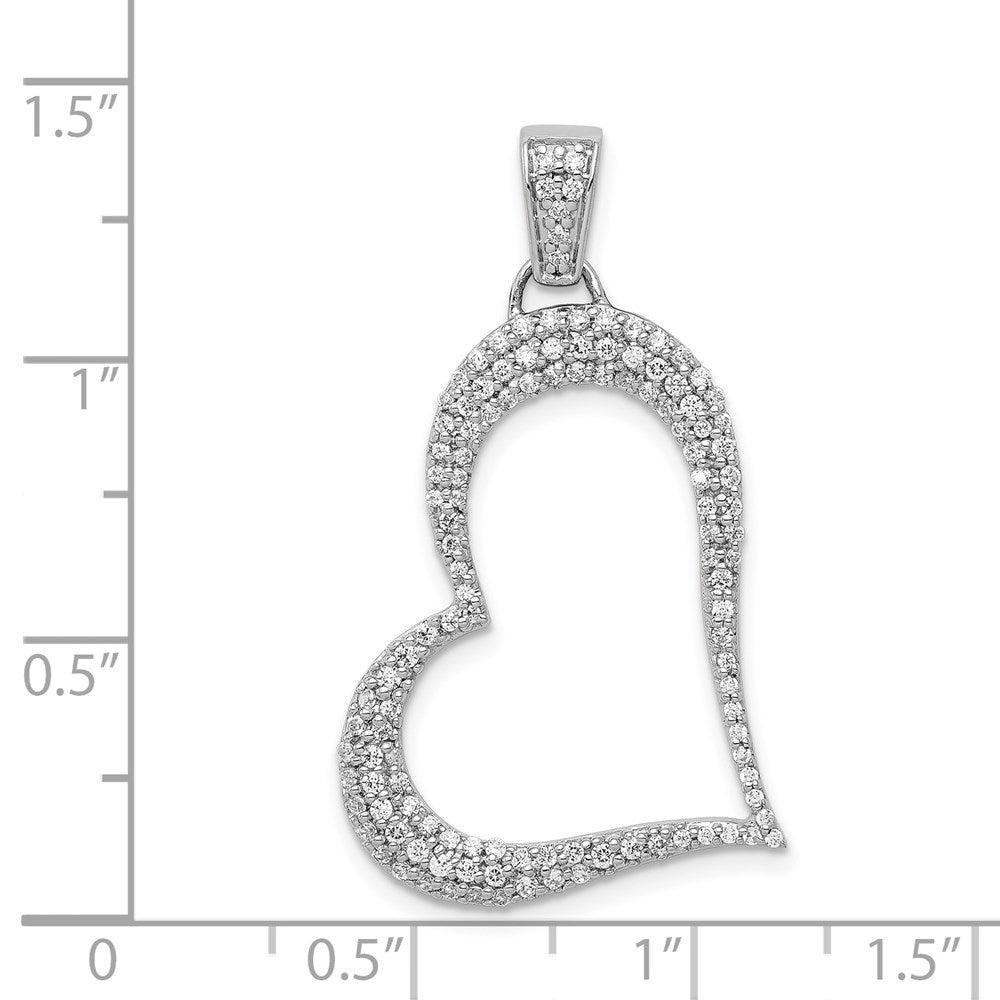 14K Weißgold Herz-Anhänger mit 0,5 ct. echten Diamanten