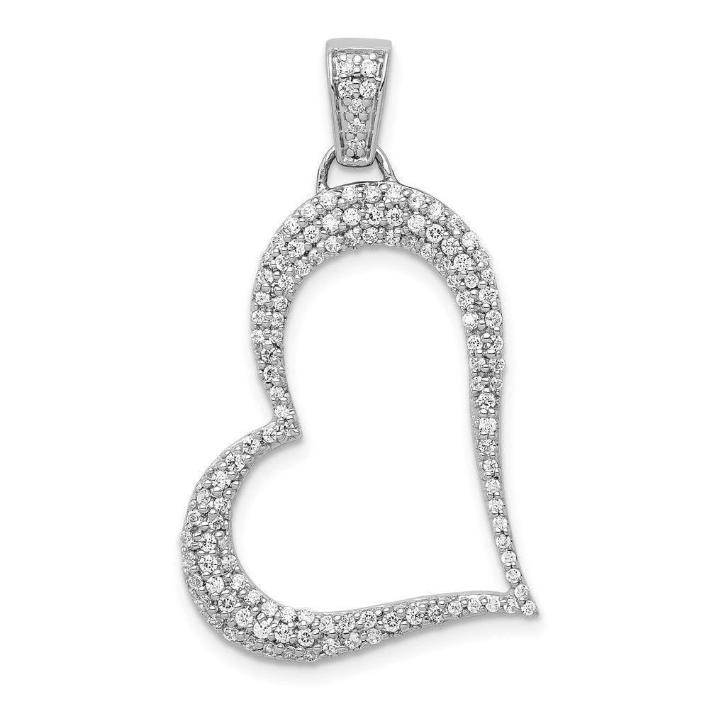 14K Weißgold Herz-Anhänger mit 0,5 ct. echten Diamanten