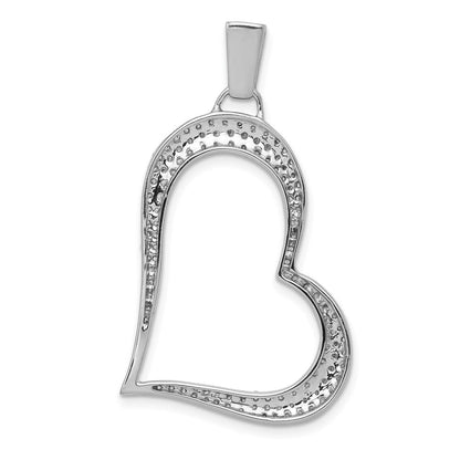 14 Karat Weißgold Herzanhänger mit 0,625 ct. echten Diamanten