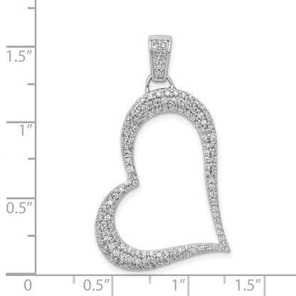 14 Karat Weißgold Herzanhänger mit 0,625 ct. echten Diamanten