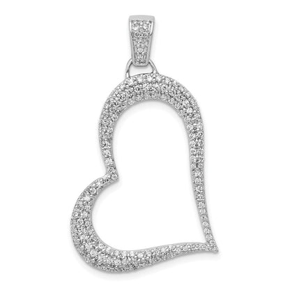 14 Karat Weißgold Herzanhänger mit 0,625 ct. echten Diamanten