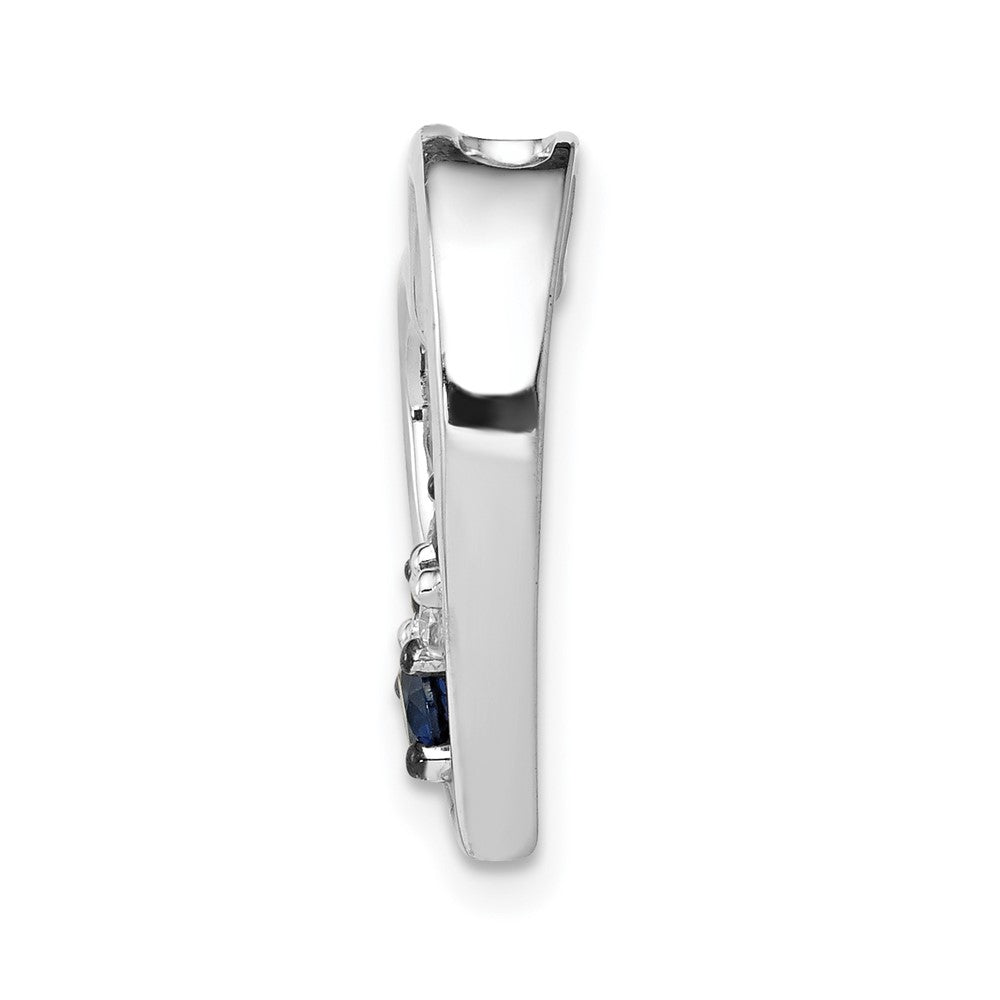14K Weißgold 1/4ct. Blau und Weiß Echt Diamant Herz Kette Anhänger