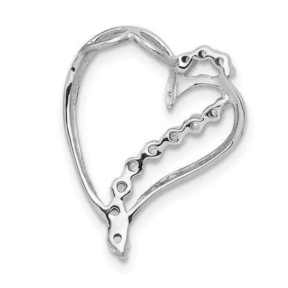 14K Weißgold 1/6ct. Echt Diamant Herz Kette Anhänger