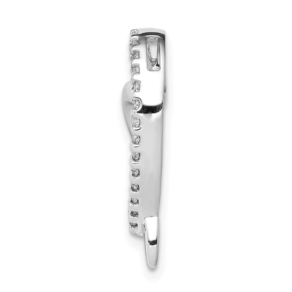 14K Weißgold 1/10ct. Echt Diamant Herz Kette Anhänger