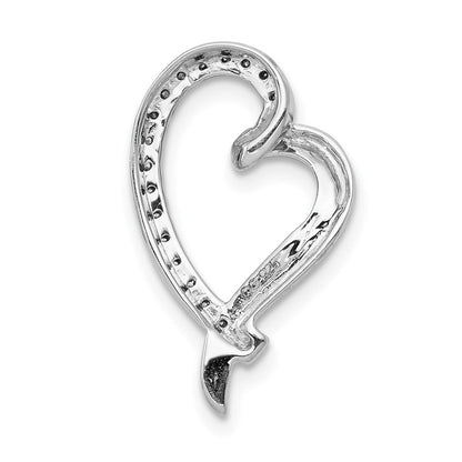 14K Weißgold 1/10ct. Echt Diamant Herz Kette Anhänger