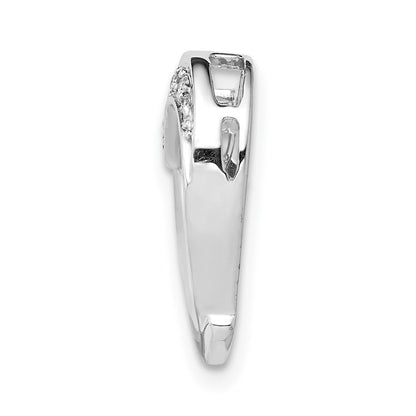 14K Weißgold 1/15ct. Echt Diamant Herz Kette Anhänger