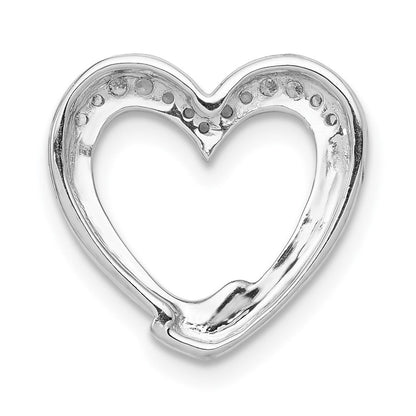 14K Weißgold 1/15ct. Echt Diamant Herz Kette Anhänger