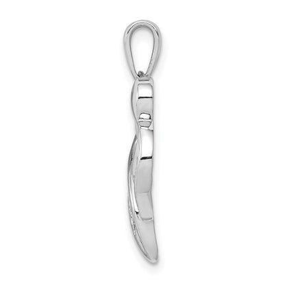 14K Weißgold Anhänger "MOM" Herz mit echten Diamanten