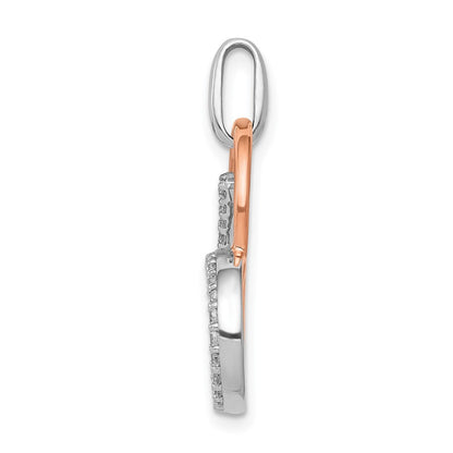 14 Karat Weiß- und Roségold Herz-Anhänger mit 0,25 ct. echten Diamanten