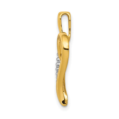 14K Gelbgold Herz-Anhänger mit 0,10 ct. echten Diamanten