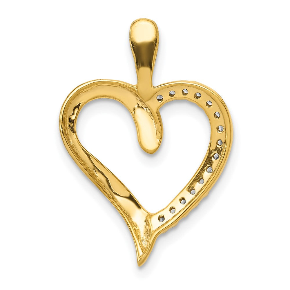 14K Gelbgold Herz-Anhänger mit 0,10 ct. echten Diamanten