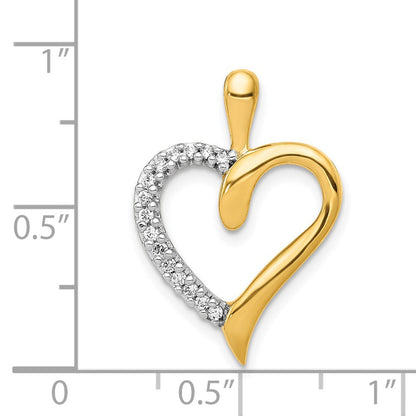 14K Gelbgold Herz-Anhänger mit 0,10 ct. echten Diamanten