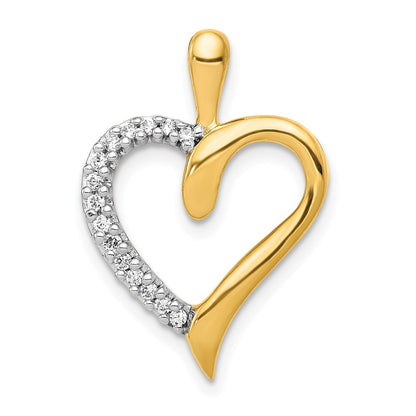 14K Gelbgold Herz-Anhänger mit 0,10 ct. echten Diamanten