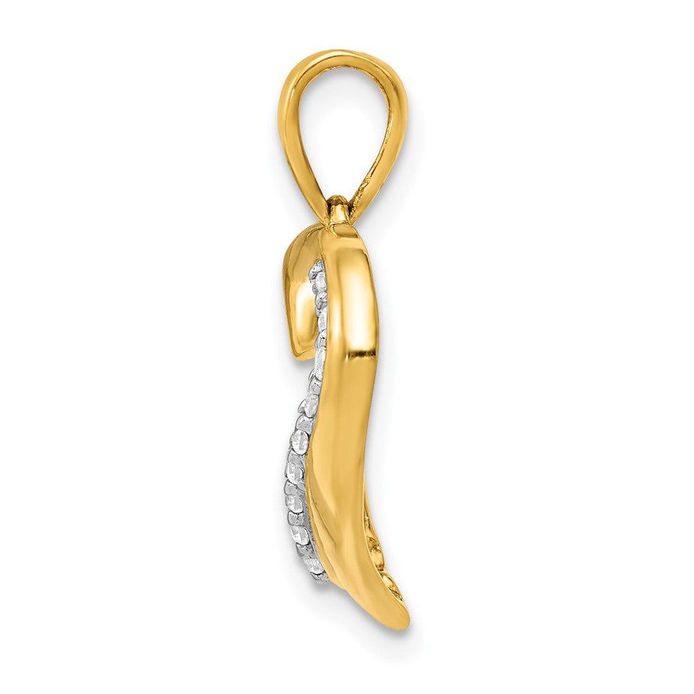14K Gelbgold Herz-Anhänger mit 0,10 ct. echtem Diamant