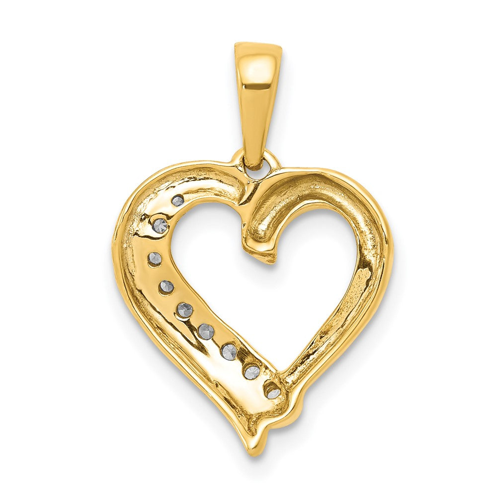 14K Gelbgold Herz-Anhänger mit 0,10 ct. echtem Diamant