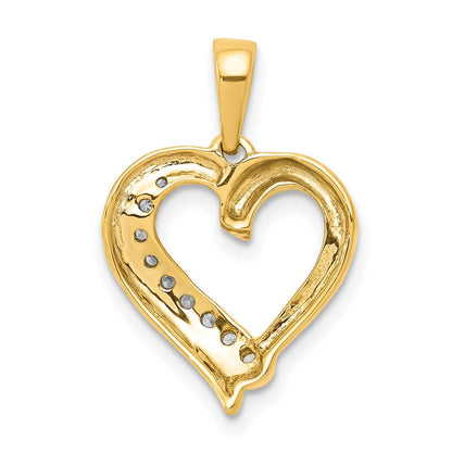 14K Gelbgold Herz-Anhänger mit 0,10 ct. echtem Diamant