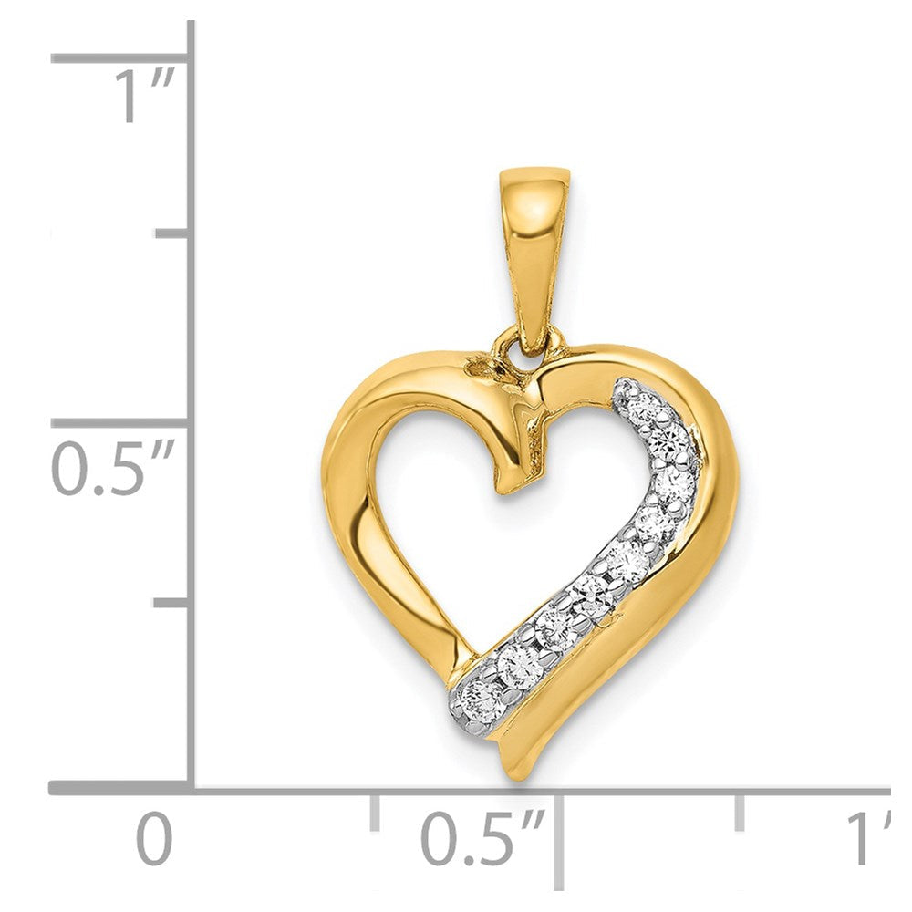 14K Gelbgold Herz-Anhänger mit 0,10 ct. echtem Diamant