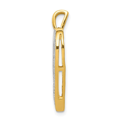 14K Gelbgold und Rhodium Herzanhänger mit 0,25 ct. echten Diamanten
