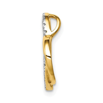 10K Gelbgold.01ct. Diamant Doppelt Herz Kette Anhänger