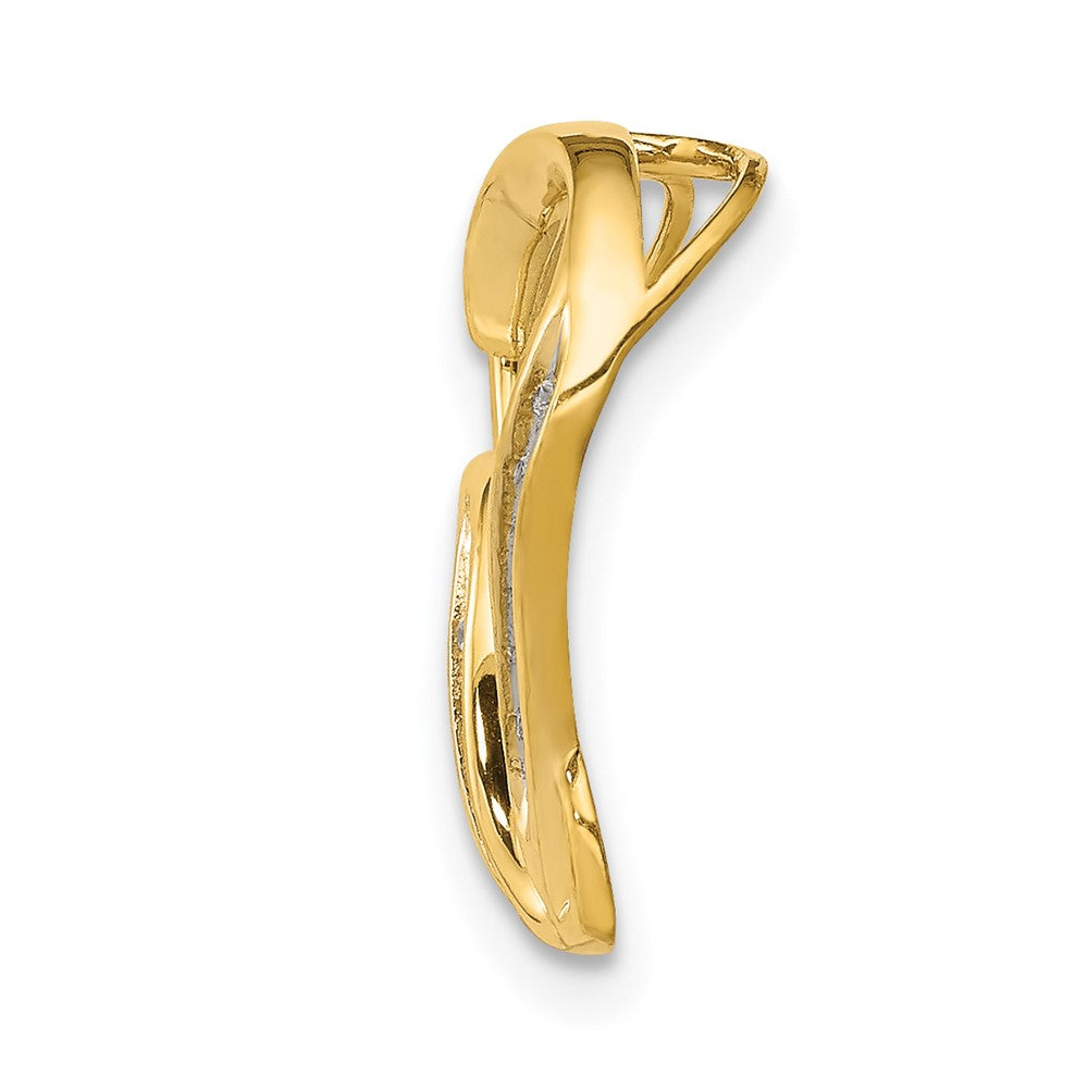 14K Gelbgold.03ct. Echt Diamant Doppelt Herz Kette Anhänger