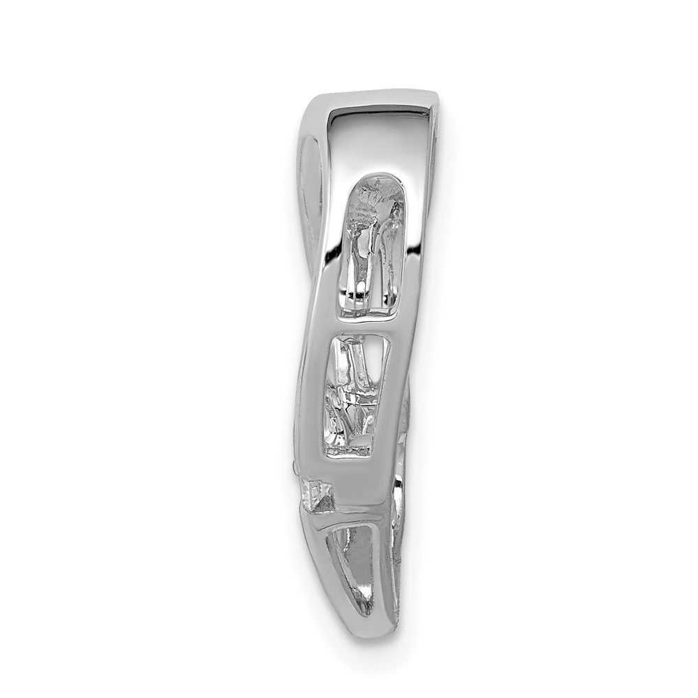 14K Weißgold 1/20ct. Echt Diamant Doppelt Herzen Kette Anhänger