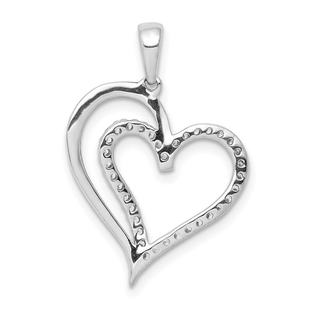 14K Weißgold Herz-Anhänger mit 0,1 ct. echten Diamanten