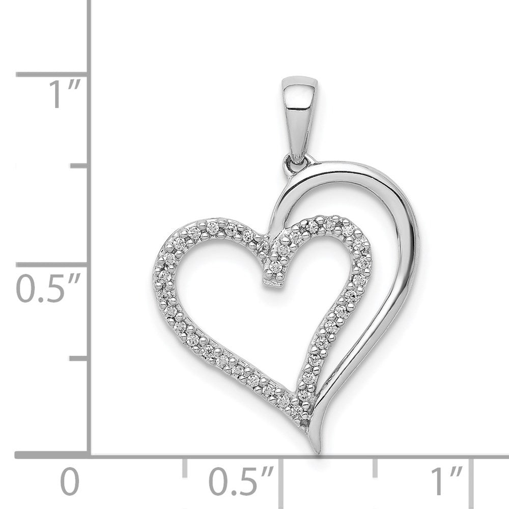 14K Weißgold Herz-Anhänger mit 0,1 ct. echten Diamanten