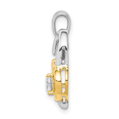 14K Bicolor 0,2 ct. Laborgezüchteter Diamant VS/SI+ G+ Doppelherz-Anhänger